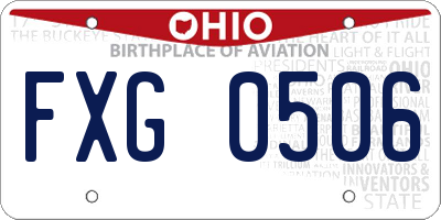 OH license plate FXG0506