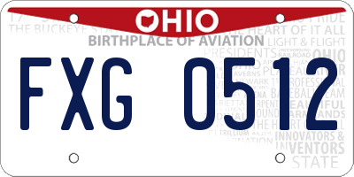 OH license plate FXG0512