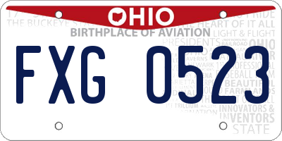 OH license plate FXG0523