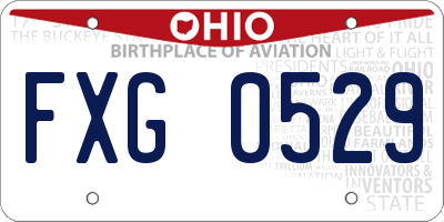 OH license plate FXG0529
