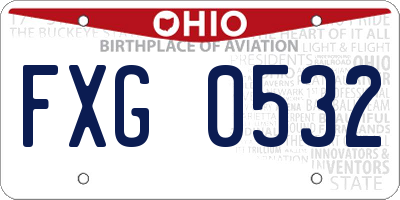 OH license plate FXG0532