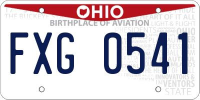 OH license plate FXG0541