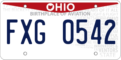 OH license plate FXG0542