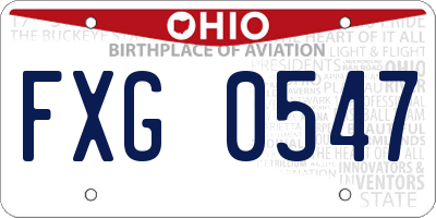 OH license plate FXG0547