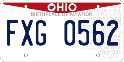 OH license plate FXG0562