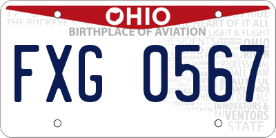 OH license plate FXG0567