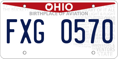 OH license plate FXG0570