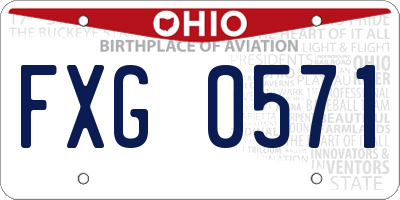 OH license plate FXG0571