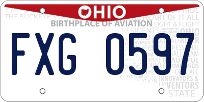 OH license plate FXG0597