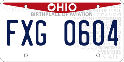 OH license plate FXG0604