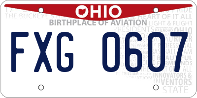 OH license plate FXG0607