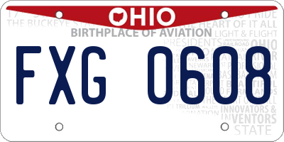OH license plate FXG0608