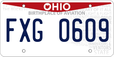 OH license plate FXG0609