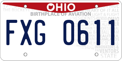 OH license plate FXG0611