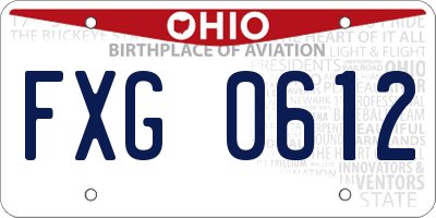 OH license plate FXG0612