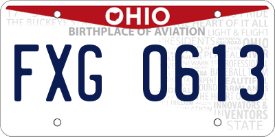 OH license plate FXG0613
