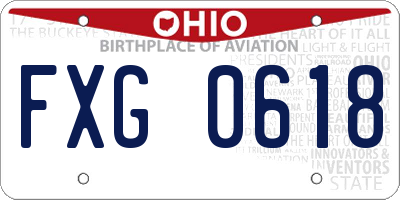 OH license plate FXG0618