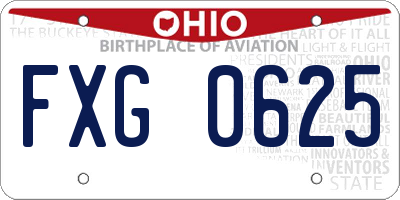 OH license plate FXG0625