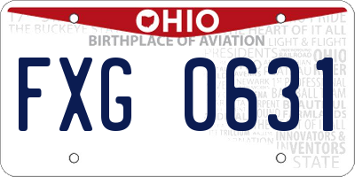 OH license plate FXG0631