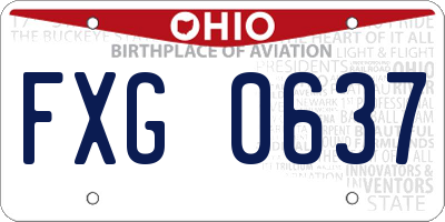 OH license plate FXG0637