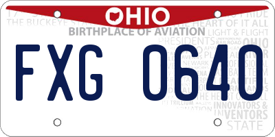 OH license plate FXG0640