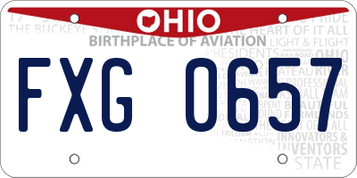 OH license plate FXG0657