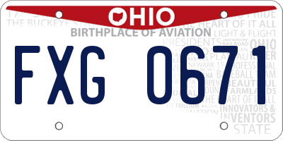 OH license plate FXG0671