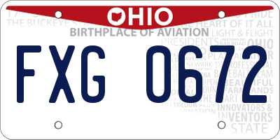OH license plate FXG0672