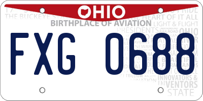 OH license plate FXG0688