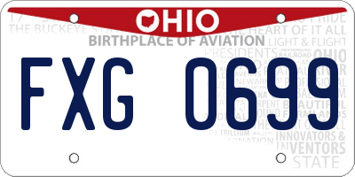 OH license plate FXG0699