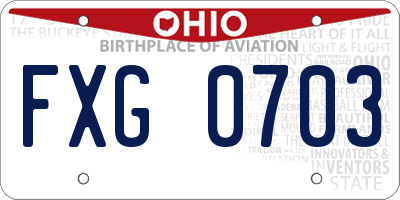 OH license plate FXG0703