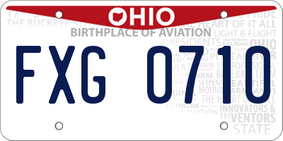 OH license plate FXG0710