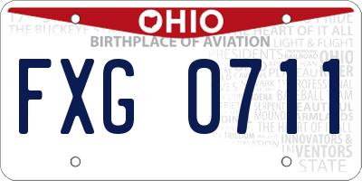 OH license plate FXG0711