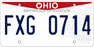 OH license plate FXG0714
