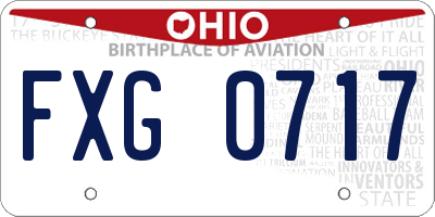 OH license plate FXG0717