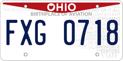 OH license plate FXG0718