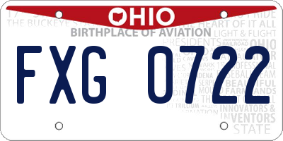 OH license plate FXG0722
