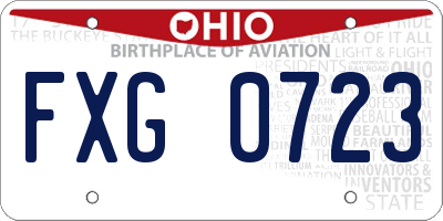 OH license plate FXG0723