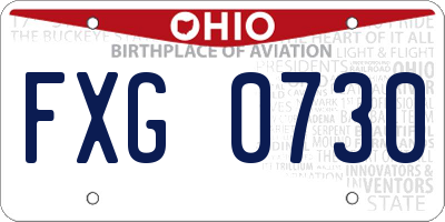 OH license plate FXG0730