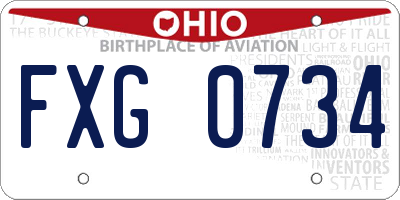 OH license plate FXG0734