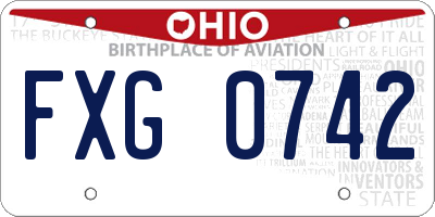 OH license plate FXG0742