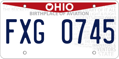 OH license plate FXG0745