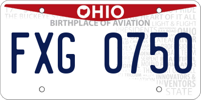 OH license plate FXG0750
