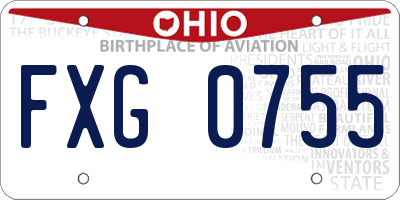 OH license plate FXG0755