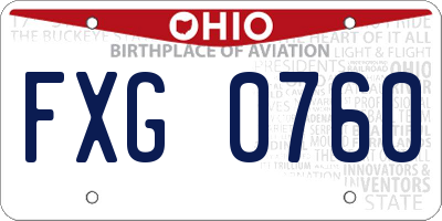 OH license plate FXG0760