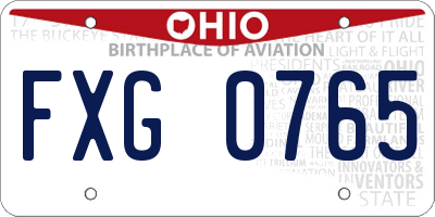 OH license plate FXG0765