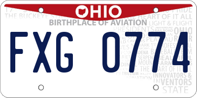 OH license plate FXG0774