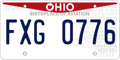 OH license plate FXG0776