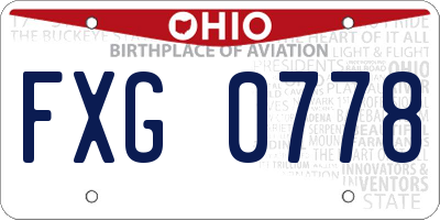 OH license plate FXG0778