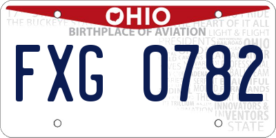 OH license plate FXG0782